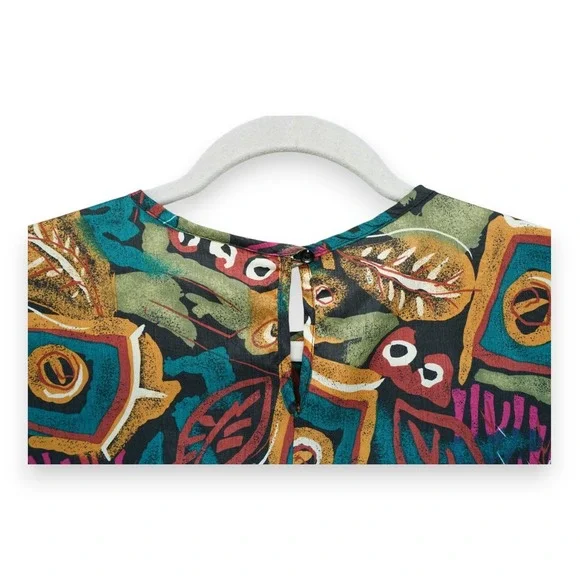 Vintage 80s Jessica Michelle Top‎ Women's 2XL Blouse Art Deco Short Sleeve - Picture 4 of 4